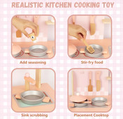 Wonder Co. Wooden Kids Kitchen Playset - Pink