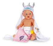 Baby Born Hooded Towel Set Doll Bathing Set