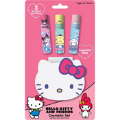 Hello Kitty & Friends Scented Lip Gloss 3 Pack with Cosmetic Bag