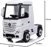Dorsa 12V Mercedes-Benz Actros Ride-On Truck with Trailor - White
