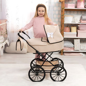 Bayer Xeo Classic Doll Pram Stroller - Beige Bayer Xeo Classic Doll Pram Stroller - Beige