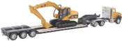 CAT Peterbilt Model 389 with Trail King Lowboy Trailer and Cat Load