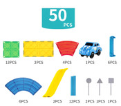 Wondermags Magnetic Tiles Race Car Set 50pcs
