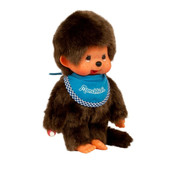 Monchhichi Boy Refreshed Light Blue Bib Plush Doll