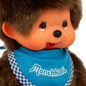 Monchhichi Boy Refreshed Light Blue Bib Plush Doll