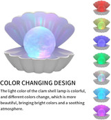 White Clamshell Mood Night Light Cloudy 