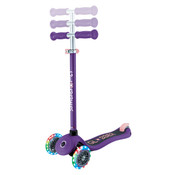 Globber PRIMO Scooter with Lights and Griptape - Purple/ Pastel Pink