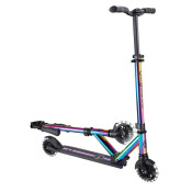 Globber Flow Element Foldable Scooter with Lights - Neochrome with Black Deck