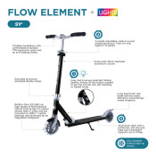 Globber Flow Element Foldable Scooter with Lights - Neochrome with Black Deck