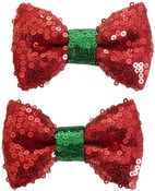 Glitter Bow Hair Clips