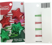 Glitter Star Hair Clips