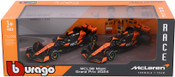 Bburago 1:43 2024 McLaren MCL38 Team 2-Pack Diecast Model Cars (Black/Orange)