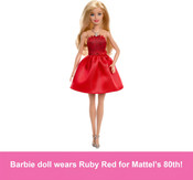 Barbie Mattel 80th Anniversary Ruby-Red Celebration Blonde Fashion Doll