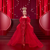 Barbie Signature Collectible Doll For Mattel 80th Anniversary, Glittery Red Tulle Gown, Blonde Hair