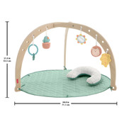 Fisher-Price Wood Baby Playmat Lay & Play Deluxe Activity Gym with Wooden Frame & Tummy Time Sensory Toys