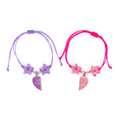 BFF Joining Heart Cord Bracelet Set