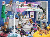 Messy Bedroom Kittens Giordano 3D Jigsaw Puzzle 500pcs