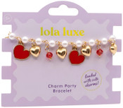 Lola Luxe - Red Heart Charm Bracelet