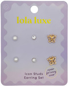 Lola Luxe - Butterfly and Stud Earrings 3 Sets
