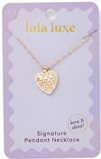 Lola Luxe - Gold Quilted Heart Necklace
