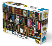 Prime 3D Lenticular Giordano Kitty Library 500pcs Jigsaw Puzzle