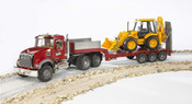 Bruder 1:16 Mack Granite Low Loader W/Jcb 4Cx Backhoe Loader Bruder 1:16 Mack Granite Low Loader W/Jcb 4Cx Backhoe Loader
