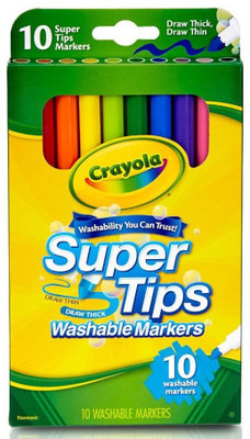 Crayola 10Pk Washable Super Tips Markers