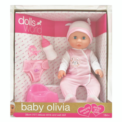 Dolls World Gold Drink and Wet Baby Olivia Dolls World Gold Drink and Wet Baby Olivia