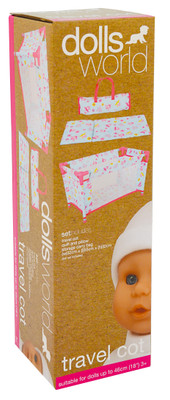 Dolls World Gold Travel Cot