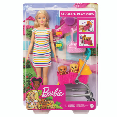 Barbie Stroll n Play Pups Doll and Accessories Barbie Stroll n Play Pups Doll and Accessories