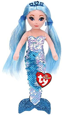 Ty Beanie Babies Flippables Regular Indigo Aqua Sequin Mermaid