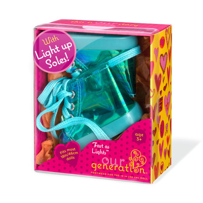 Our Generation Fast As Lights Light Up  Teal Sneakers