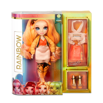 Rainbow High Poppy Rowan  Orange Fashion Doll with 2 Outfits