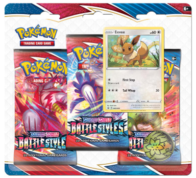  Pokemon TCG Sword And Shield-Battle Styles Three Booster Blister  Pokemon TCG Sword And Shield-Battle Styles Three Booster BlisterÂ