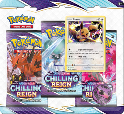 Pokemon TCG Sword And Shield 6 - Chilling Reign Three Booster Blister Pokemon TCG Sword And Shield 6 - Chilling Reign Three Booster Blister