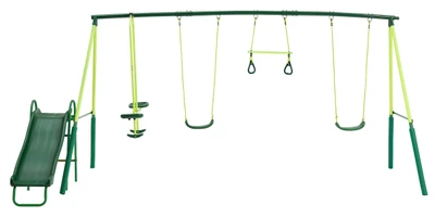 Action Sports 4 Station Swing Set with Slide