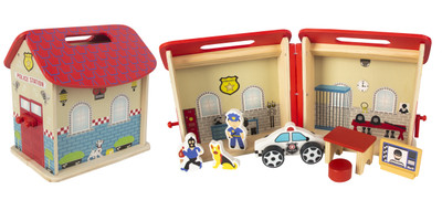 Wonder Co Wooden Carry Along Police Station Wonder Co Wooden Carry Along Police Station