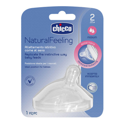 Chicco Teat: Natural Feeling - 2M+ Med Flow 1 Pack Chicco Teat: Natural Feeling - 2M+ Med Flow 1 Pack