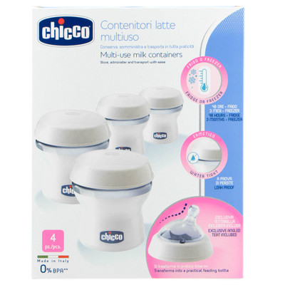 Chicco Naturalfeeling Milk Containers 4 Pack Chicco Naturalfeeling Milk Containers 4 Pack