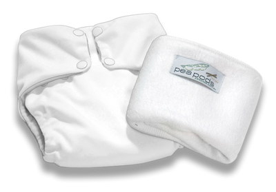 Pea Pods Reusable Nappy One Size - White Pea Pods Reusable Nappy One Size - White