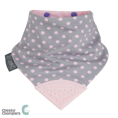 Cheeky Chompers Neckerchew Polkadot Pink Cheeky Chompers Neckerchew Polkadot Pink