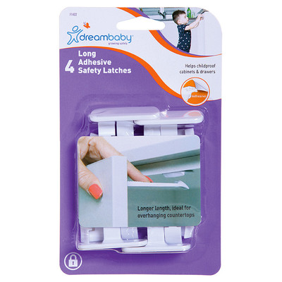 Dreambaby Adhesive Safety Latches Long 4 Pack Dreambaby Adhesive Safety Latches Long 4 Pack