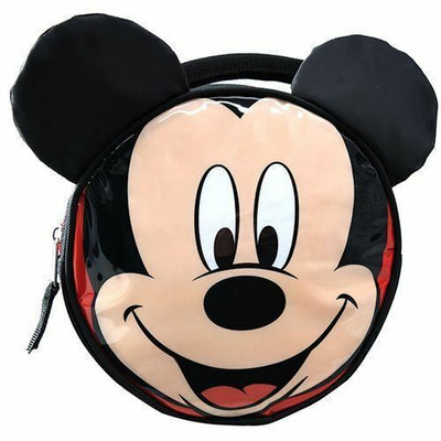 Mickey Mouse - Lunch Bags - Shiny PVC Round Lunch Bag with Ears & Bow Mickey Mouse - Lunch Bags - Shiny PVC Round Lunch Bag with Ears & Bow