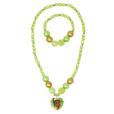 Disney Princess Tiana Pendant Stretch Beaded Necklace & Bracelet Disney Princess Tiana Pendant Stretch Beaded Necklace & Bracelet