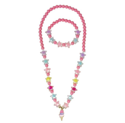 Ice Cream Charm Necklace with Bracelet Set