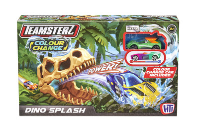 TeamSterz: Colour Change Dino Splash Track Set with 1 Car TeamSterz: Colour Change Dino Splash Track Set with 1 Car