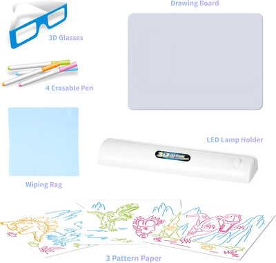Magic 3D Light Drawing Board with Glasses Magic 3D Light Drawing Board with Glasses