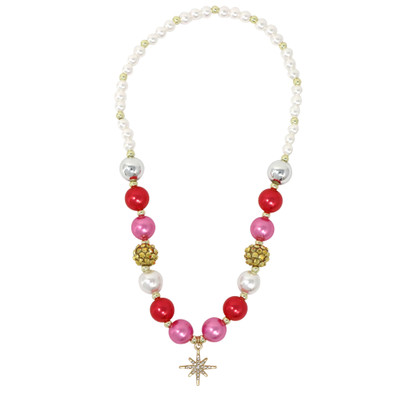 Pink Poppy Christmas Necklace and Bracelet Set with Sparkly Star Charm Pink Poppy Christmas Necklace and Bracelet Set with Sparkly Star Charm