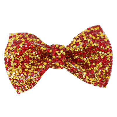 Pink Poppy Brilliant and Bright Rhinestone Bow Hairclip - Red and Gold Pink Poppy Brilliant and Bright Rhinestone Bow Hairclip - Red and Gold