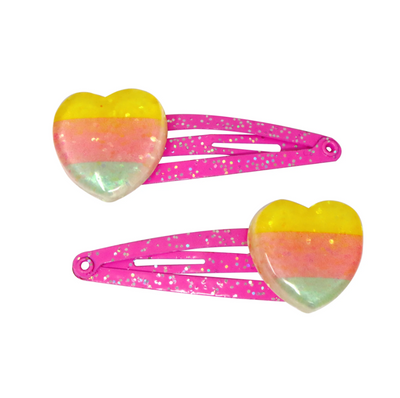 Rainbow Heart Hair Clips Rainbow Heart Hair Clips